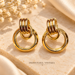 Gold-Tone Double Hoop Statement Earrings