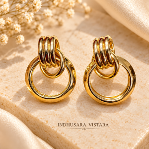 Gold-Tone Double Hoop Statement Earrings