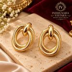 Golden Interlinked Rope Hoop Earrings