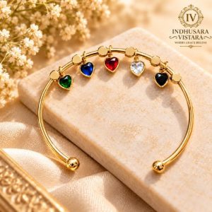 Multicolour Heart Charm Anti-Tarnish Kada
